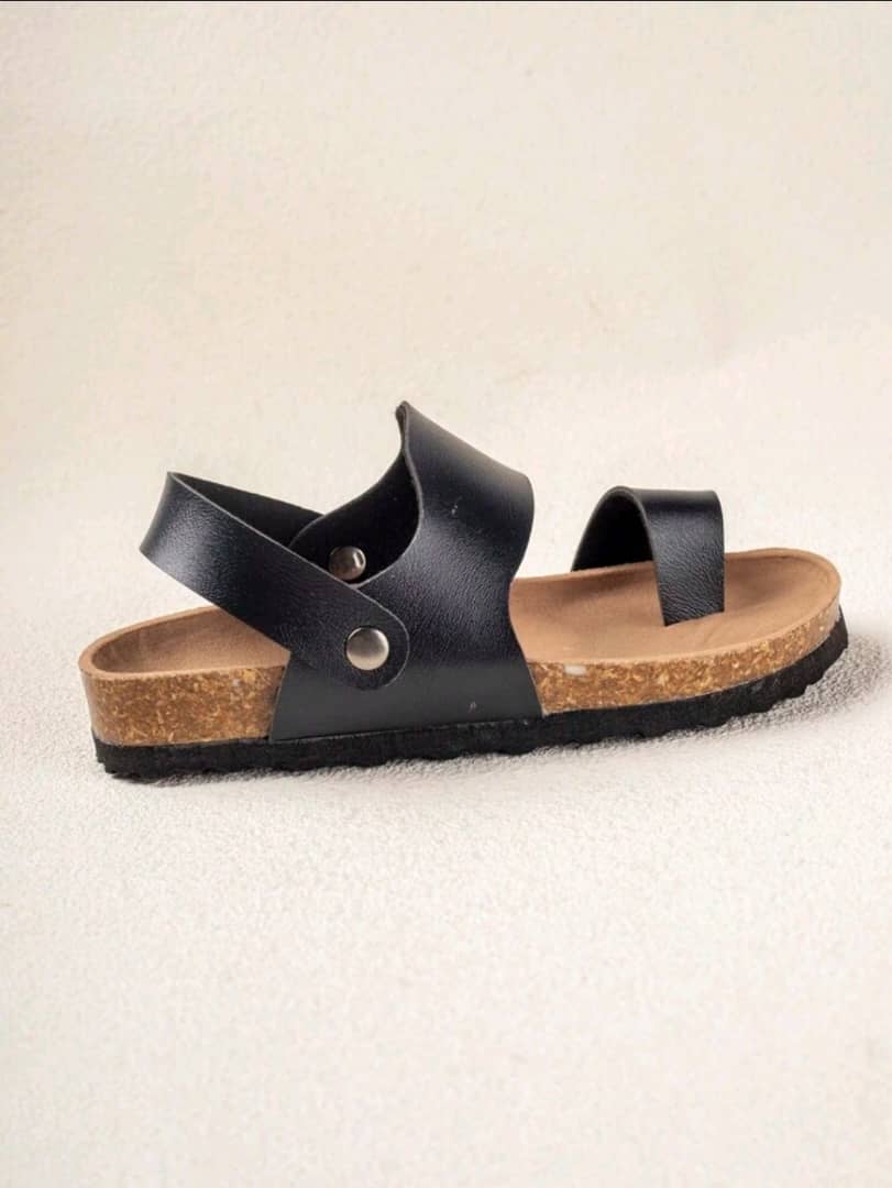 1pair Children's Flat Sandals, Trendy & Minimalist Style