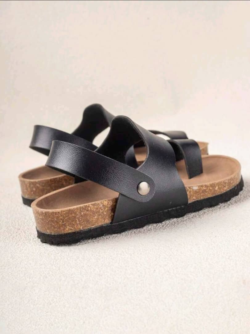 1pair Children's Flat Sandals, Trendy & Minimalist Style