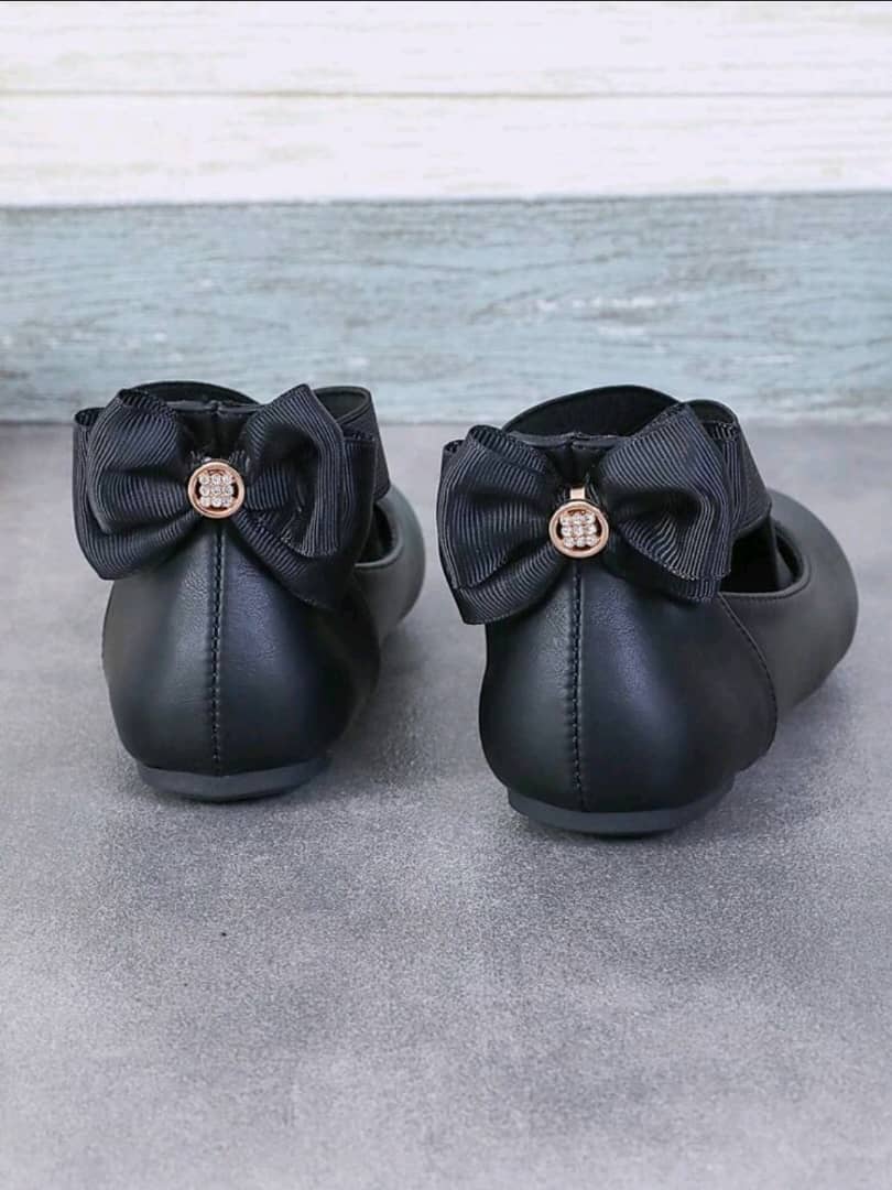 Children's Casual Ballet Shoes With Criss-Cross Elastic Band And Bow Accent, Princess Style