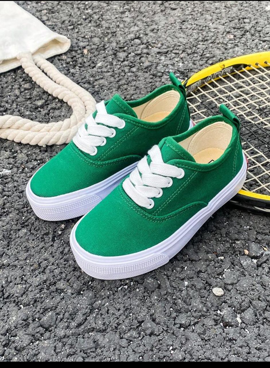 Children's Canvas Shoes, Spring/Autumn Korean Style Simple Boys' Girls' Shoes, Fashionable Low-Cut Casual Tied Athletic Shoes, Classic Canvas Shoes For Casual, Sports And Skateboarding