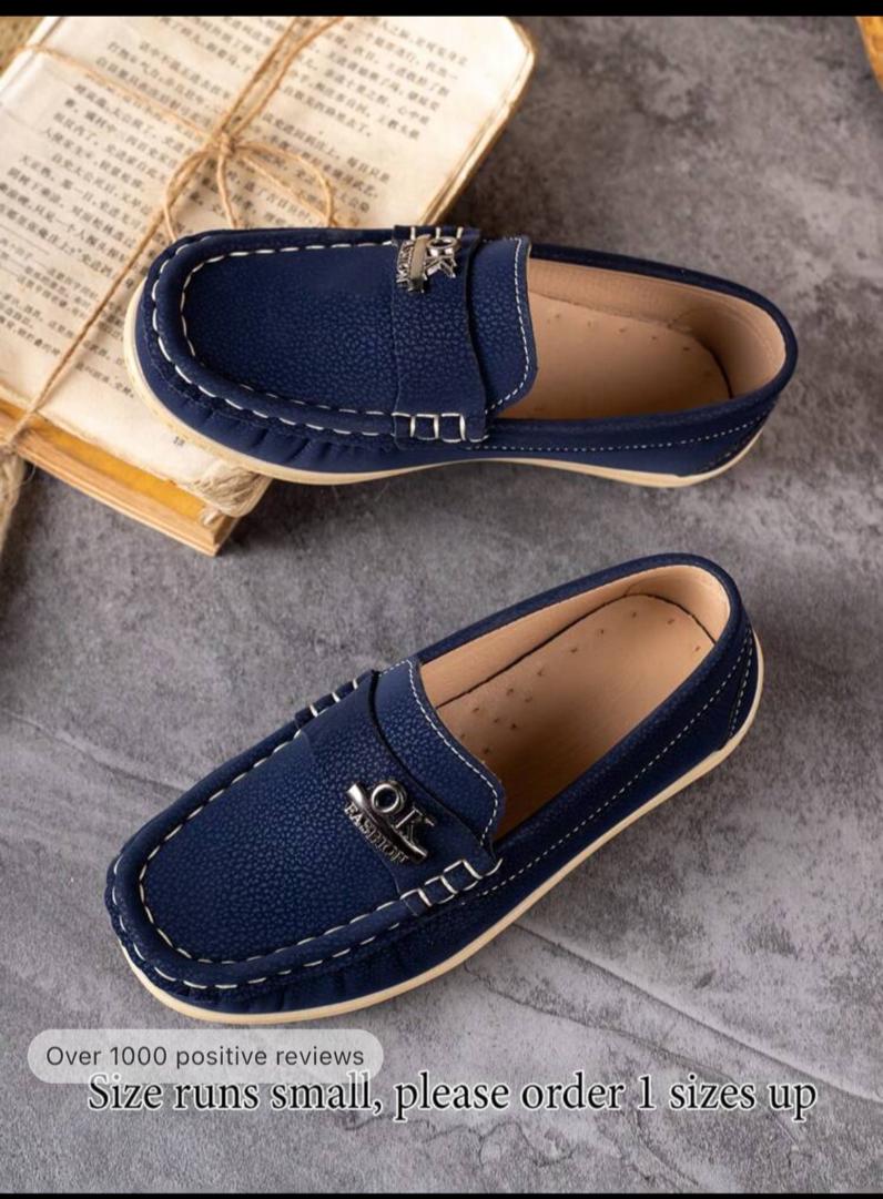 Boys Breathable Metal Letter Decor Loafers For Daily Life