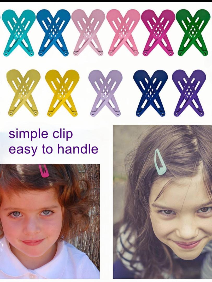 40pcs (1.97in, 5cm) Cute Snap Clips, Glossy Multi-Color Hair Clips, Suitable For Fine Hair, Daily Accessories