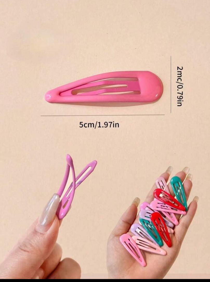 40pcs (1.97in, 5cm) Cute Snap Clips, Glossy Multi-Color Hair Clips, Suitable For Fine Hair, Daily Accessories