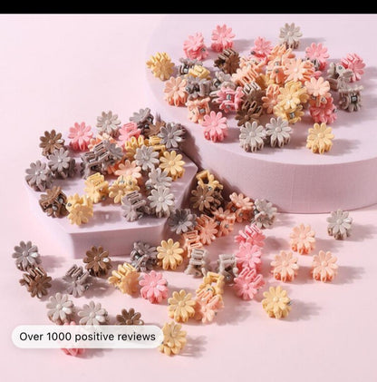 50pcs Girls' Random Color Floral Crown, Five-Pointed Star, Bunny Ears, Daisy Hair Clip & Claw, Cute Hair Accessories For Daily Use