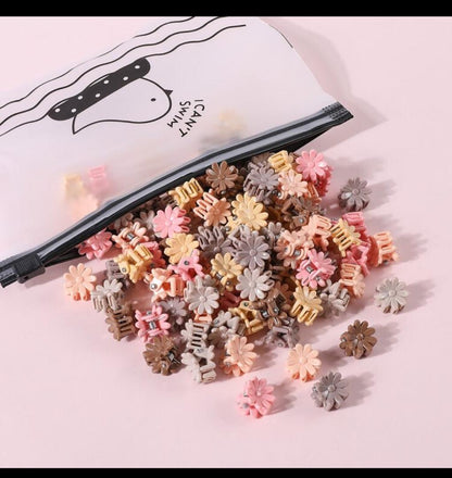 50pcs Girls' Random Color Floral Crown, Five-Pointed Star, Bunny Ears, Daisy Hair Clip & Claw, Cute Hair Accessories For Daily Use