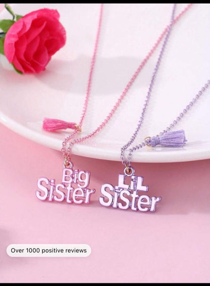 2pcs Creative Cute Cartoon "SISTER" Tassel BFF Necklace Decorative Accessories Holiday Gift For Best Friends Girls Accessories