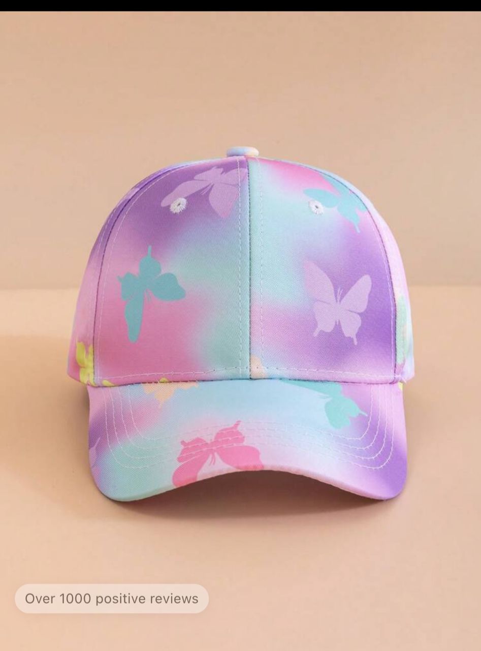 1pc Children's Butterfly Tie-Dye Baseball Cap