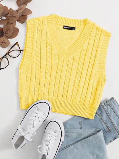 EZwear Cable Knit Sweater Vest