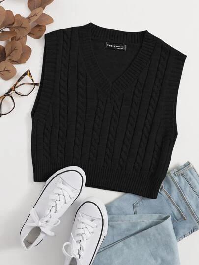 EZwear Cable Knit Sweater Vest