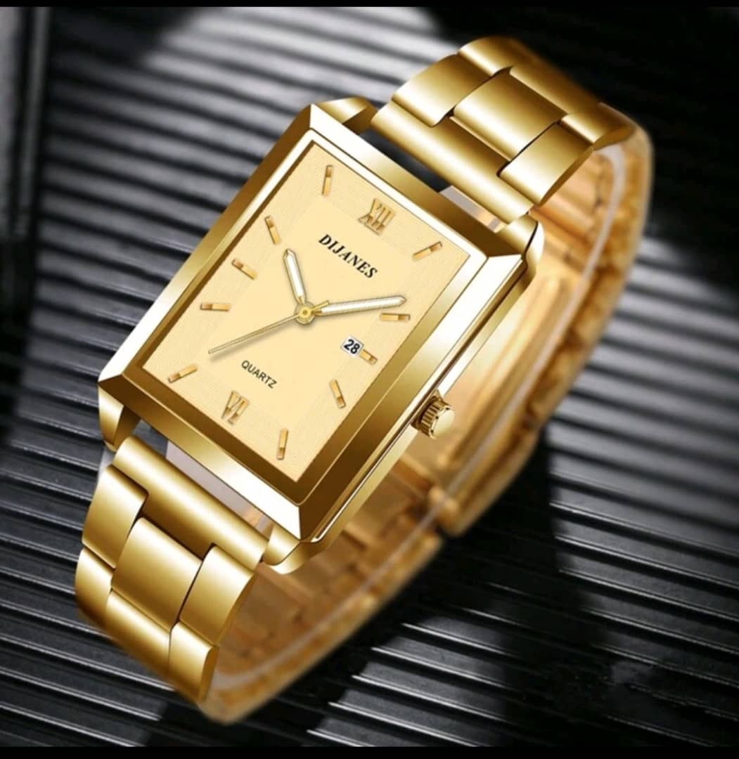 Women Gold Color Stainless Steel Strap Luxury Rectangle Pointer Quartz Watch For Daily Life Women Watch 1pc