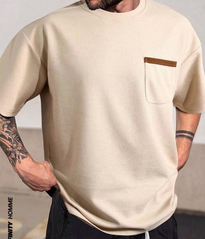 Manfinity Homme Men T-Shirts Fit Crew Neck Short Sleeve Basic Tee Casual Summer Polyester