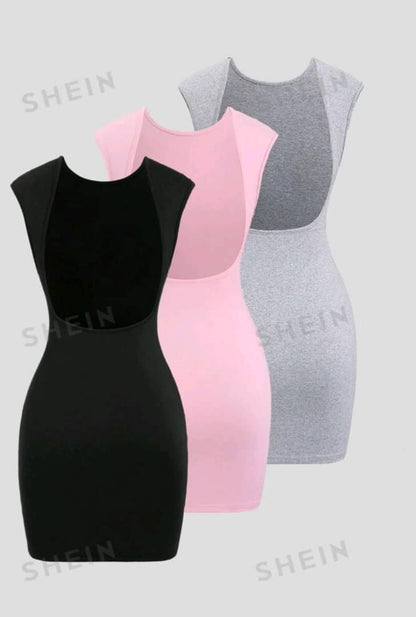 EZwear Sexy Open Back Mini Dress For Summer