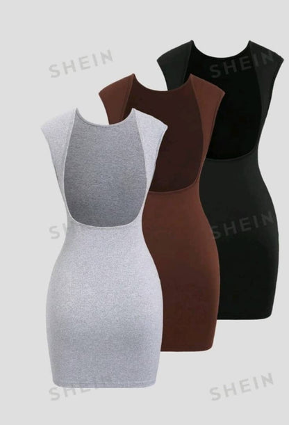 EZwear Sexy Open Back Mini Dress For Summer