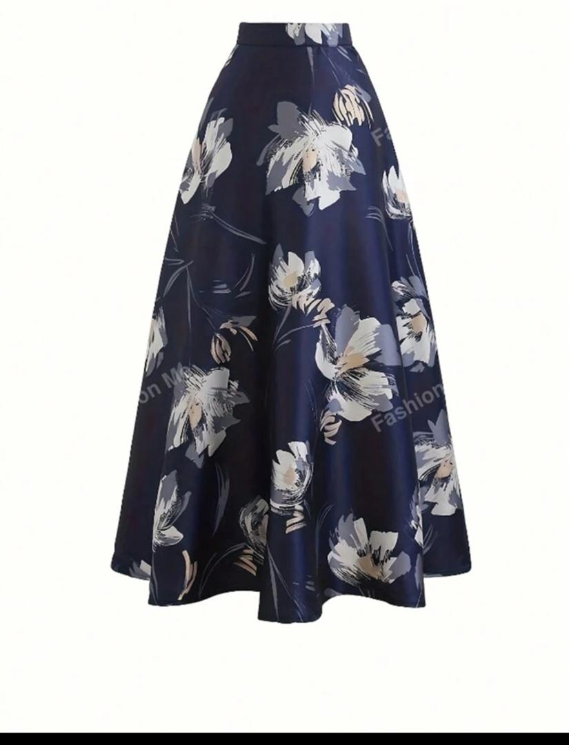 High Waist Mid-Length Printed Skirt In Spring And Summer