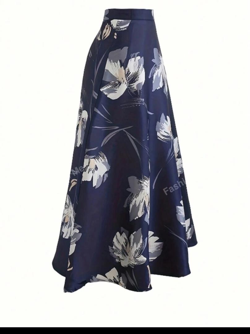 High Waist Mid-Length Printed Skirt In Spring And Summer