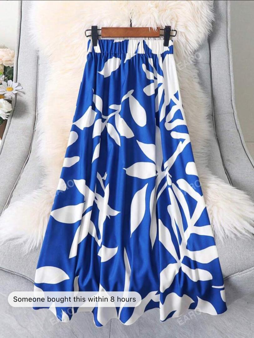 Women's Casual Allover Print Maxi Skirt, Summer