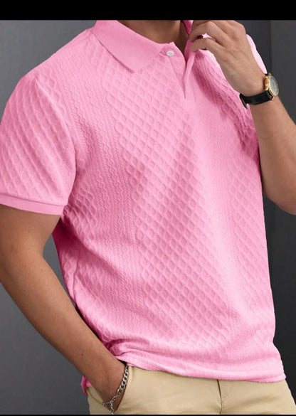 Manfinity Homme Men's Summer Solid Color Short Sleeve Casual Commute Polo Shirt