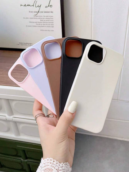 5 pcs set /solid phone case compatible with iPhone 7plus to 15 pro max