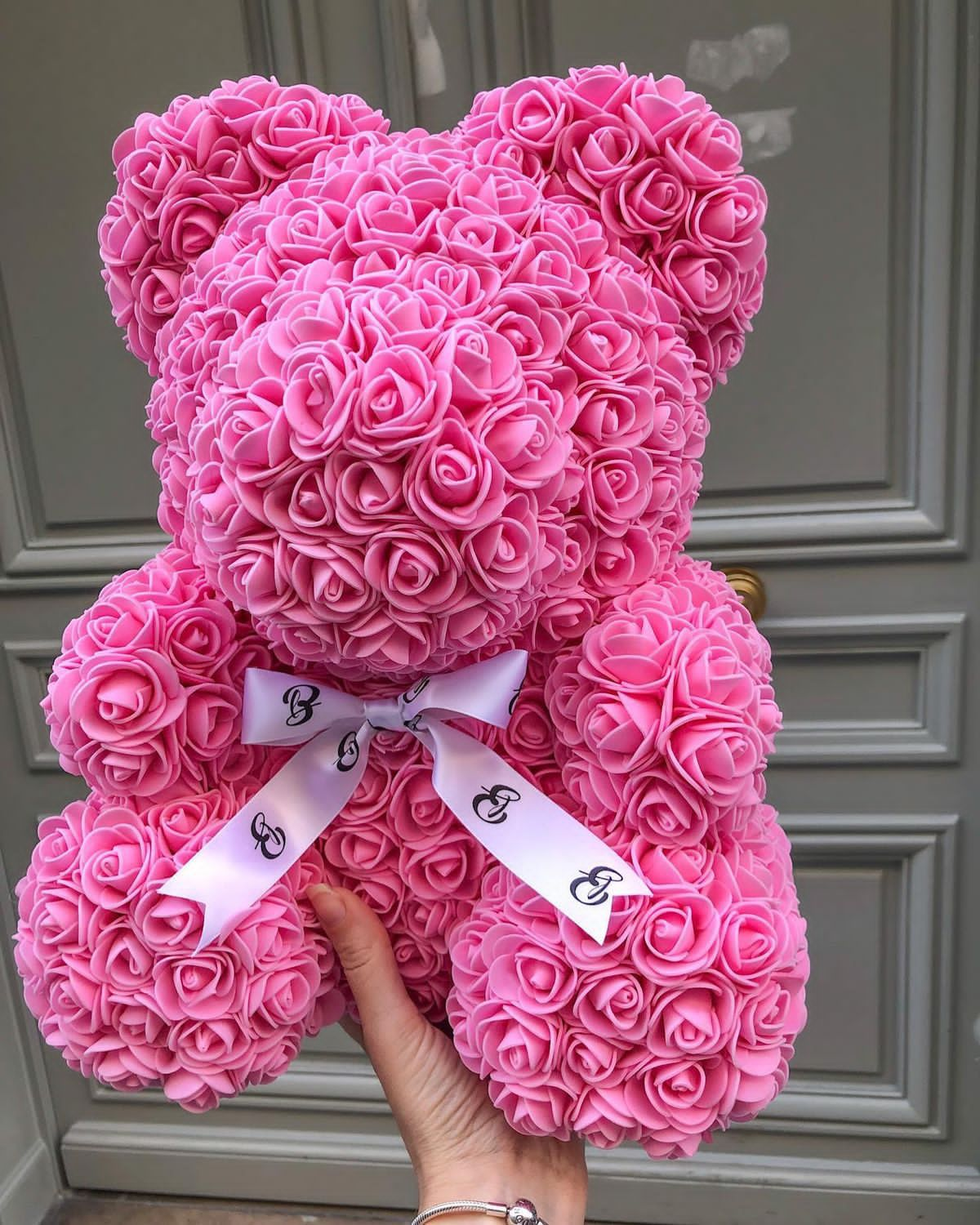 1 pc bear gifts for women,Mother’s Day rose teddy bears gifts, for mom artificial flower Teddy Bear valentines Day gifts for girlfriend wife