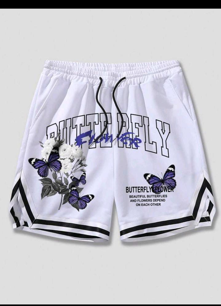 ROMWE Street Life Men's Slogan Printed Basketball Shorts, Suitable For Daily Wear In Spring And Summer