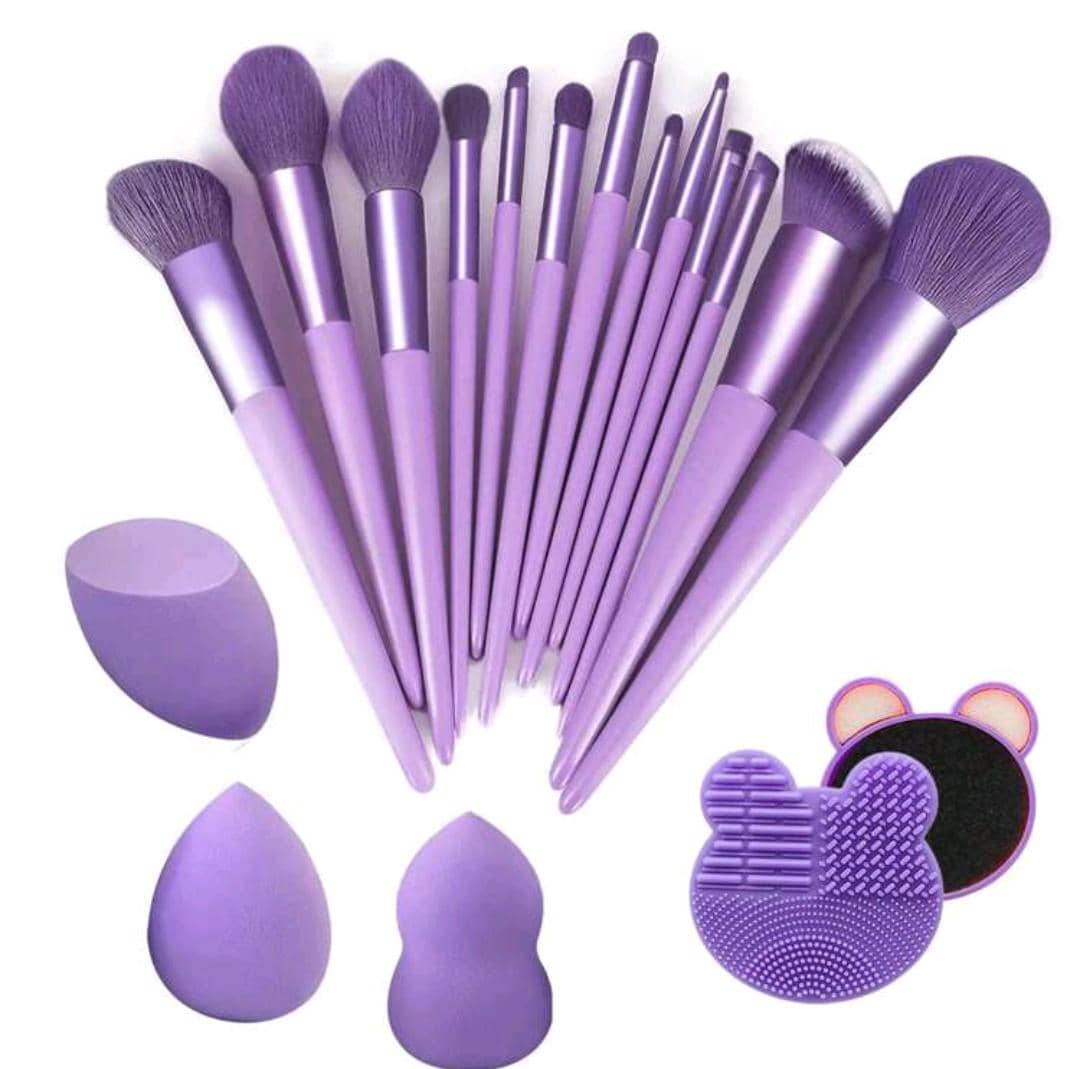 Makeup Brush 13pcs Brushes Set3pcs Cosmetic Makeup Sponge1pcs Makeup Brush Cleaning Box Beauty Tool Eyeshadow Blush Professional Brushes