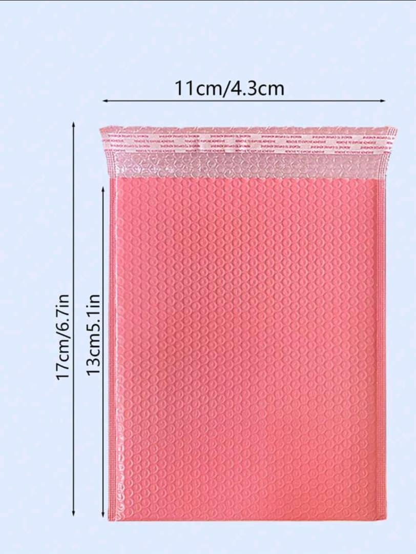 10pcs Waterproof Bubble Bag - Self-Adhesive Foam Packing Bag for Anti-Pressure Cushioning and Secure Storage Pink Poly Padded Envelopes for Small Business Mailing Packages