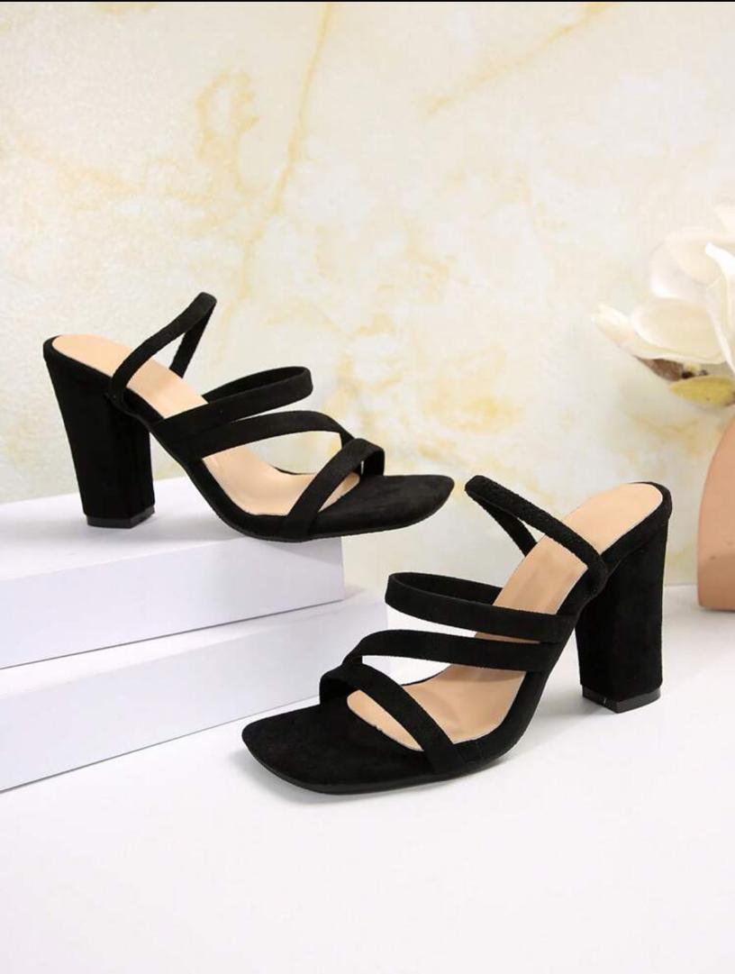 New Square Toe Retro Strap Thick Heels Gladiator Sandals For Women