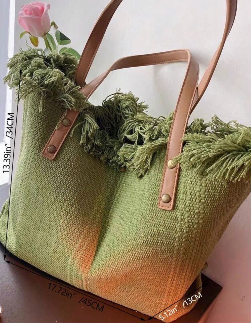 Fashionable Large Capacity Letter Decor Tassel Canvas Tote Bag For Commute,Shopping, Summer Essentials Women Bags For Vacation & Holiday