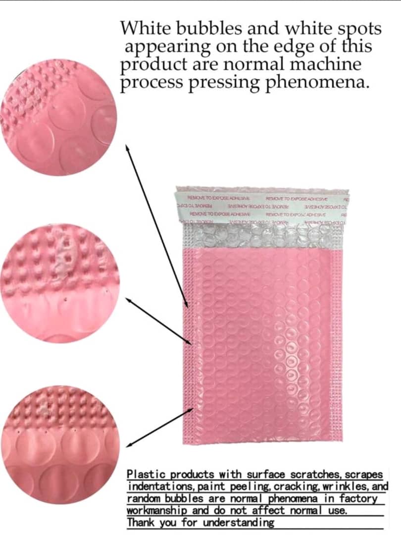 10pcs Waterproof Bubble Bag - Self-Adhesive Foam Packing Bag for Anti-Pressure Cushioning and Secure Storage Pink Poly Padded Envelopes for Small Business Mailing Packages