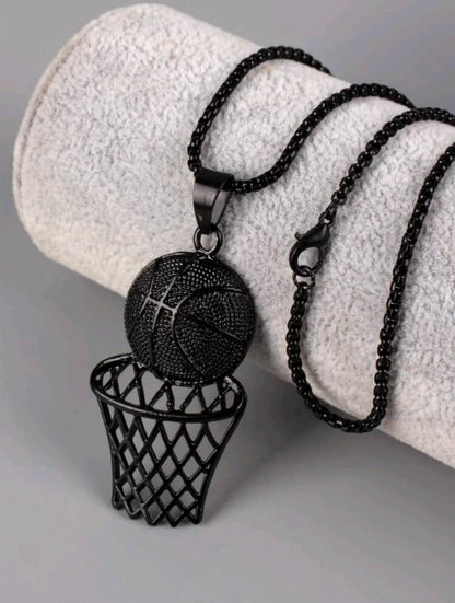 Fashionable and Popular Men Basketball Charm Necklace Alloy for Jewelry Gift and for a Stylish Look