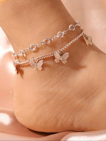 2pcs Butterfly Charm Anklet