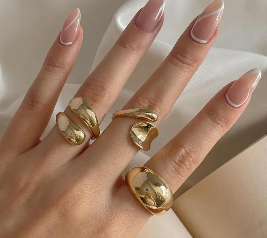 Bague tendance à la mode en or irrégulier