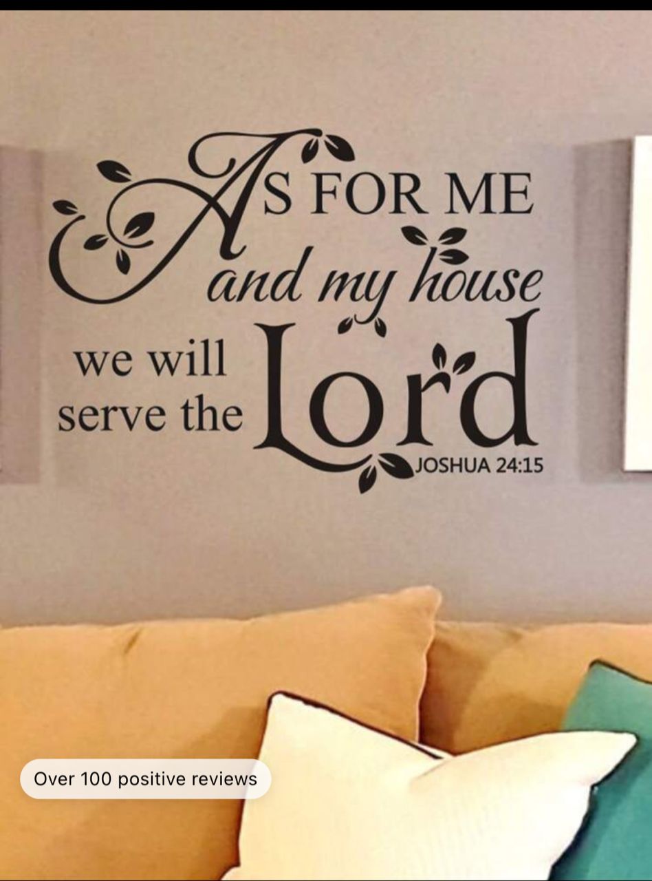 As for Me and My House We Will Serve The Lord , Quotes Wall Decals Home Lettering Vinyl Art Quotes Sticker