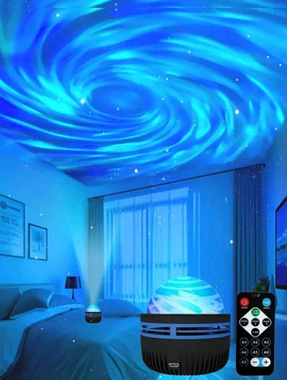 1pc   Star Vortex Galaxy Projector With Nebula Cloud Moving Ocean Wave,LED  Night Light Projector With Remote Control For Bedroom Living Room Home Theater Ceiling DJ Party Dance Hall Atmosphere Night Light