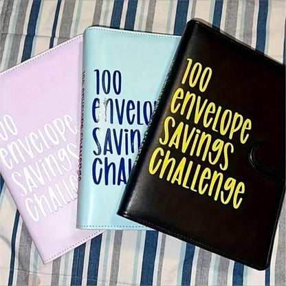 100 Envelope Challenge Binder Easy And Fun Way To Save $5,050 Savings Money Challenges Binder Budget Binder With Cash Notebook 25 Inner Pages Without Numbers And 1pc Digital Page, School Supplies, Back To School, Notebook, Libretas