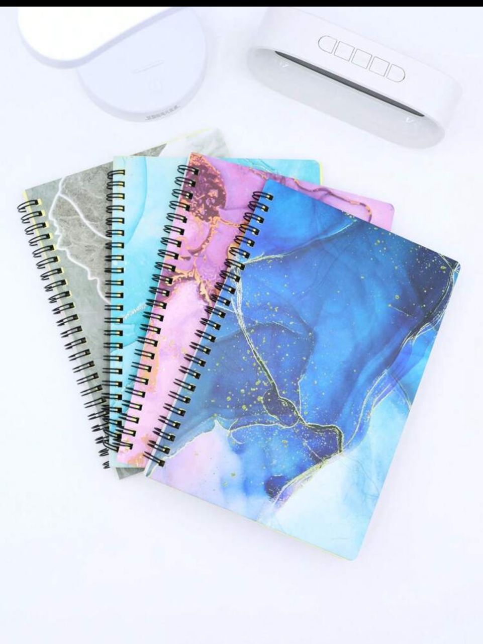 1pc Creative Marble Flip Notebook With A5 Horizontal Lines, Business Journal, Suitable For Student Writing Stationery