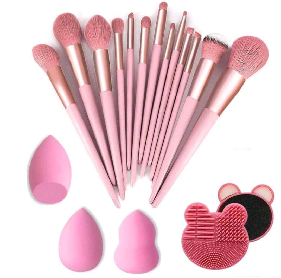 Makeup Brush 13pcs Brushes Set3pcs Cosmetic Makeup Sponge1pcs Makeup Brush Cleaning Box Beauty Tool Eyeshadow Blush Professional Brushes