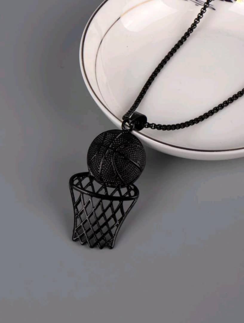 Fashionable and Popular Men Basketball Charm Necklace Alloy for Jewelry Gift and for a Stylish Look