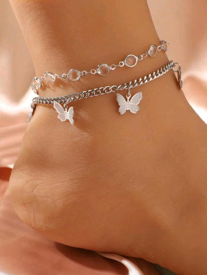 2pcs Butterfly Charm Anklet