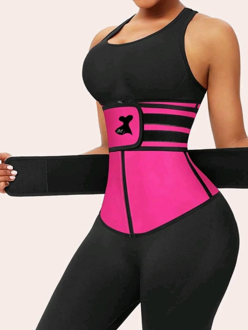 Synthetic Rubber Double Waist Belt Strong Hook-And-Loop Fastener Sports Yoga Fitness Corset Shapewear Waist Trainer Corset