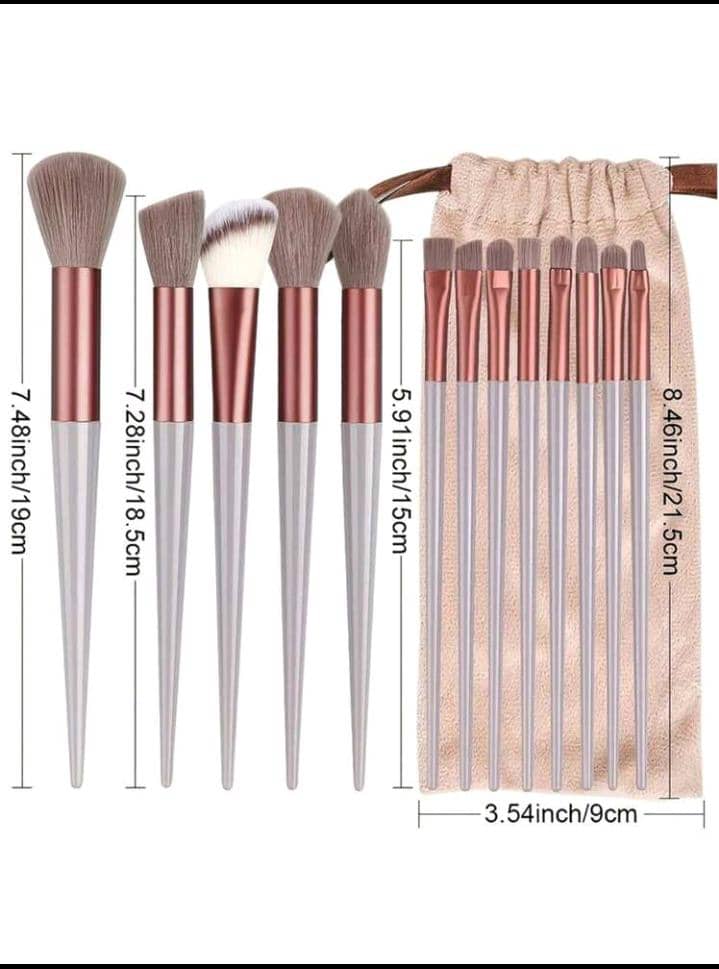 13Pcs Makeup Brush Set Soft Fluffy Professional Cosmetic Foundation Powder Eyeshadow Kabuki Blending Make Up Brush Beauty Tool With Bag Makeup Sponge Beauty Gift For Makeup Beginner Brown Random Color