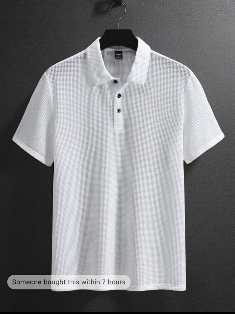 Manfinity Homme Men Fashionable Summer Comfortable Polo Shirt, All-Match Style