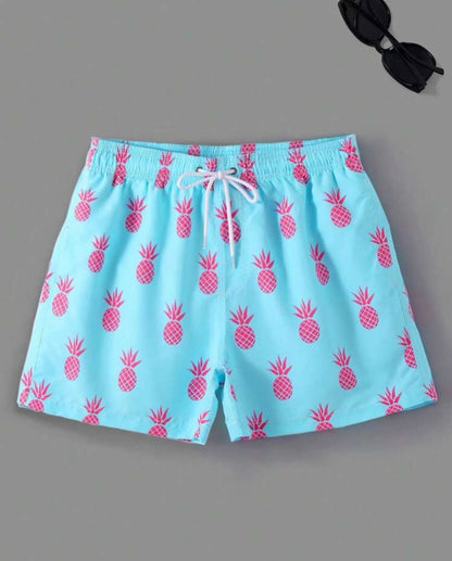 X Hangout Fest Manfinity Swimmode Men Pineapple Print Drawstring Waist Swim Trunks