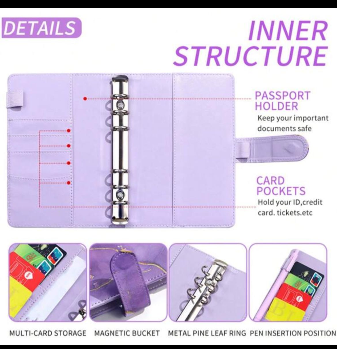 The New Cash Storage Plan For 2024 Can Meet Current Storage Needs, Equipped With 12 Zipper Pockets, 12 Month Schedule, 2 English Labels, 24 Grid Stickers, And A Ruler