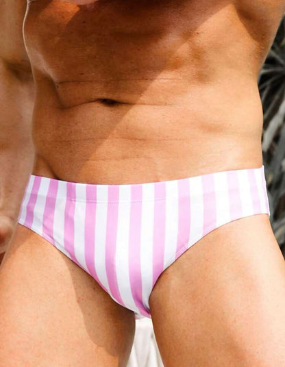 Manfinity Swimmode Men Striped Print Swim Brief