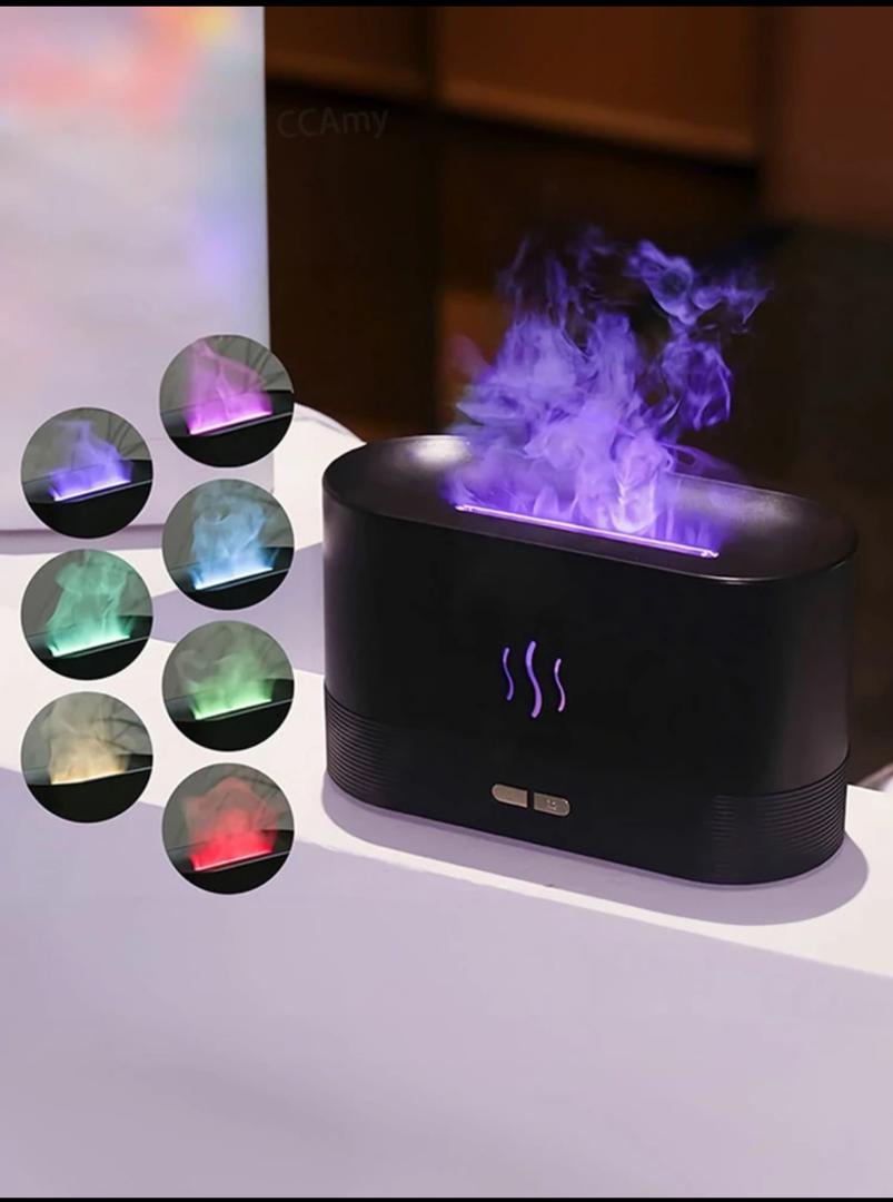 1pc Colorful Flame Humidifier,Aromatherapy Diffuser, Air Humidifier, Ultrasonic Cold Fog Manufacturing, Atomizer, LED Flame Lamp, Aromatherapy Machine,Gifts