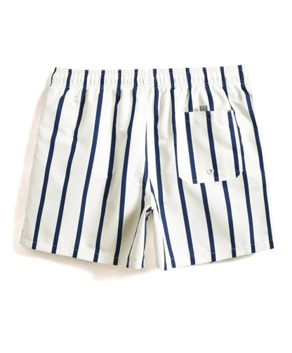 Name : Manfinity Swimmode Men Striped Print Letter Patched Detail Drawstring Waist Swim Trunks