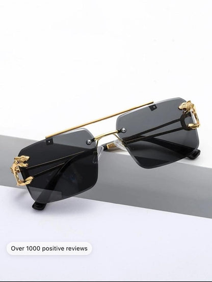 1pair Men Rimless Fashion Glasses Elegant Shades Accessories