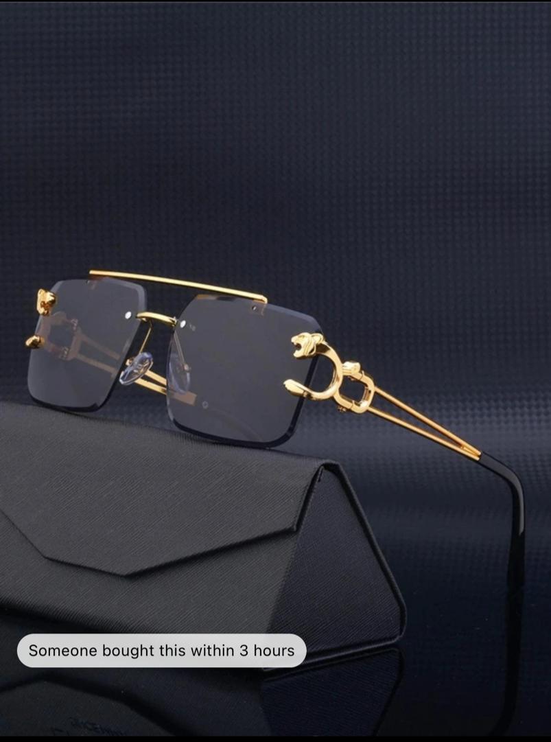 1pair Men Rimless Fashion Glasses Elegant Shades Accessories