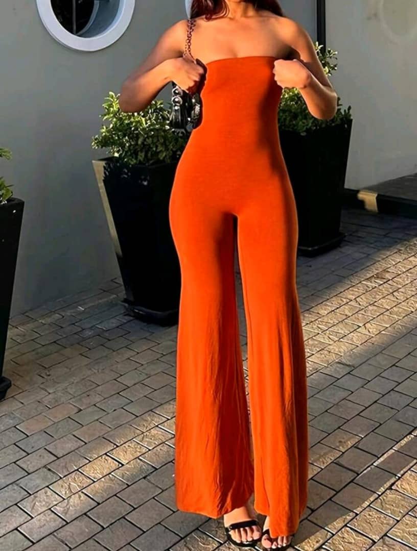 Strapless Wide Leg Jumpsuit